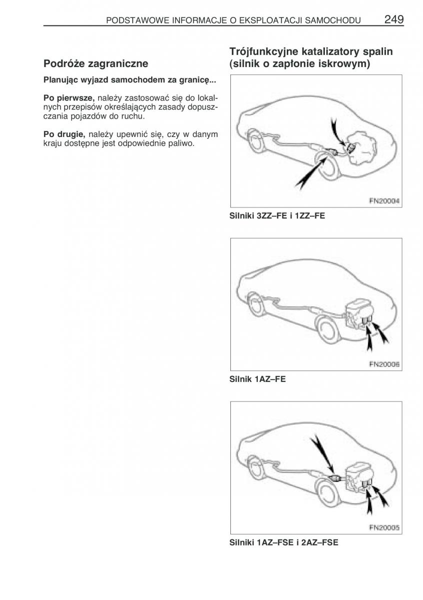 Toyota Avensis II 2 instrukcja obslugi / page 256