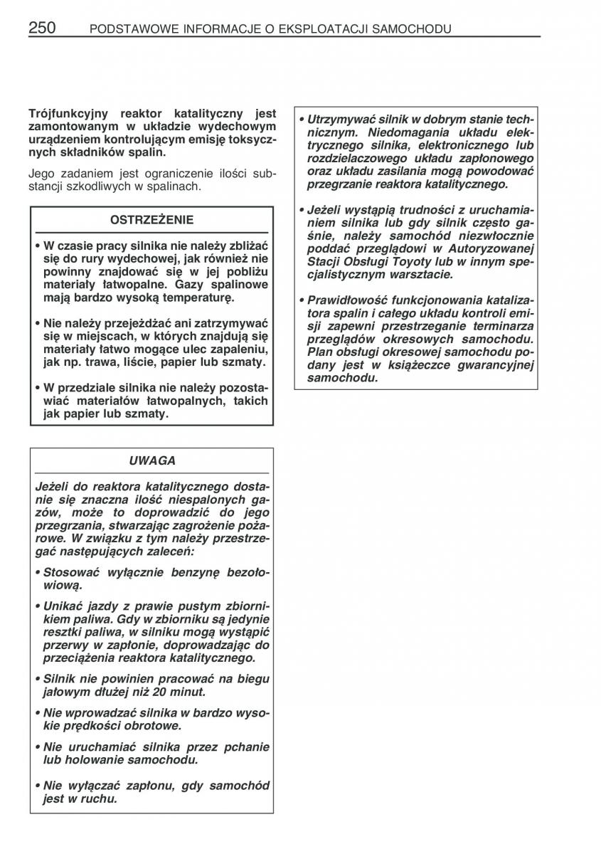 Toyota Avensis II 2 instrukcja obslugi / page 257