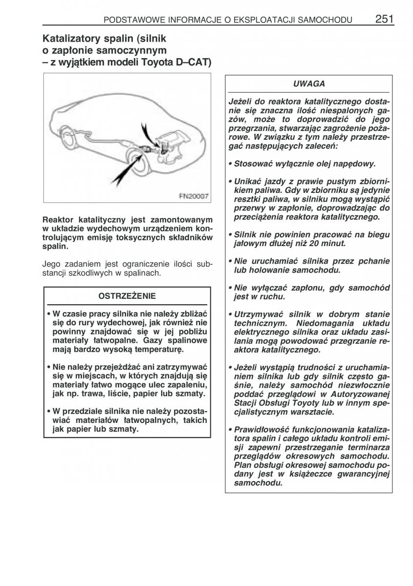 Toyota Avensis II 2 instrukcja obslugi / page 258