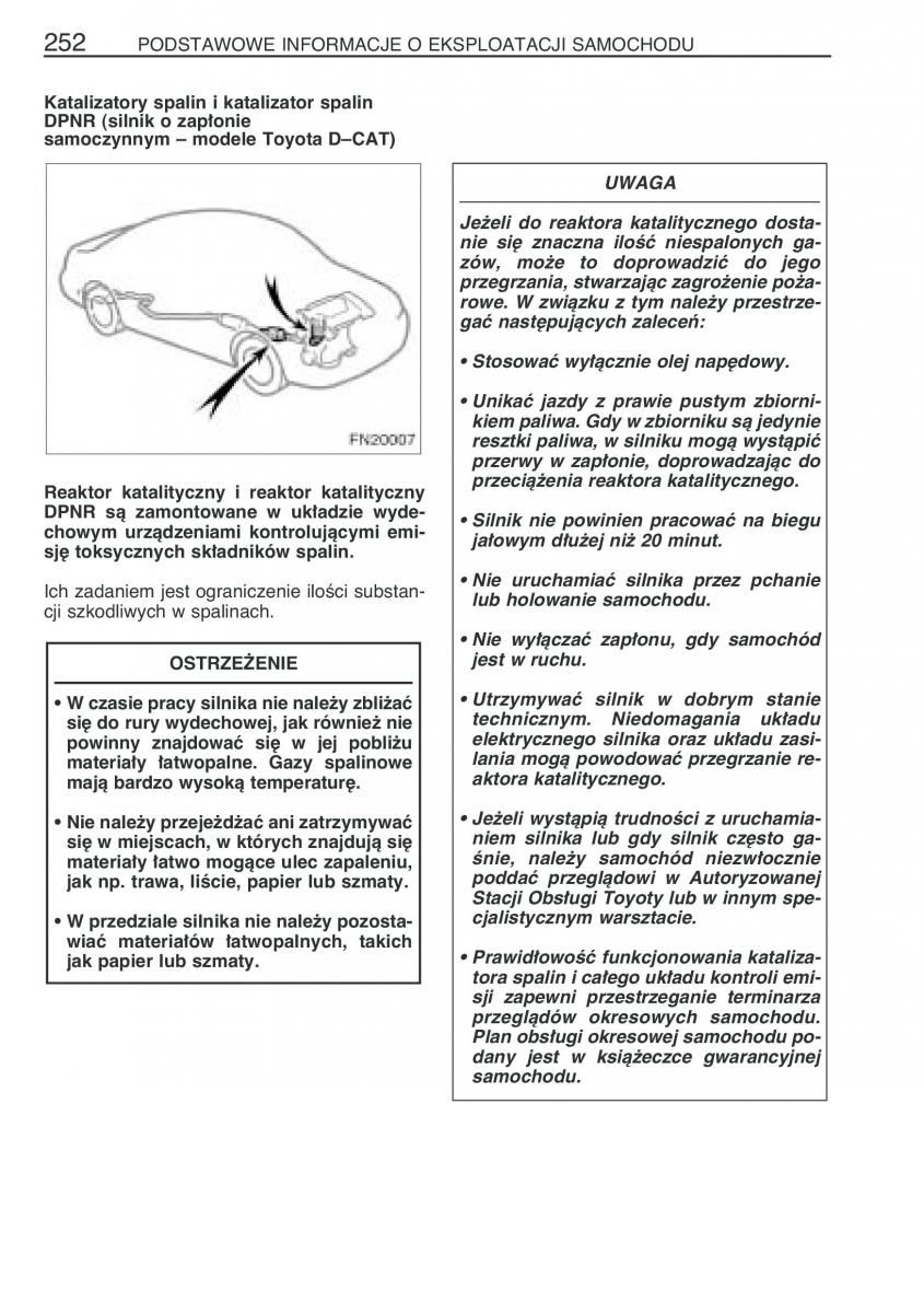 Toyota Avensis II 2 instrukcja obslugi / page 259