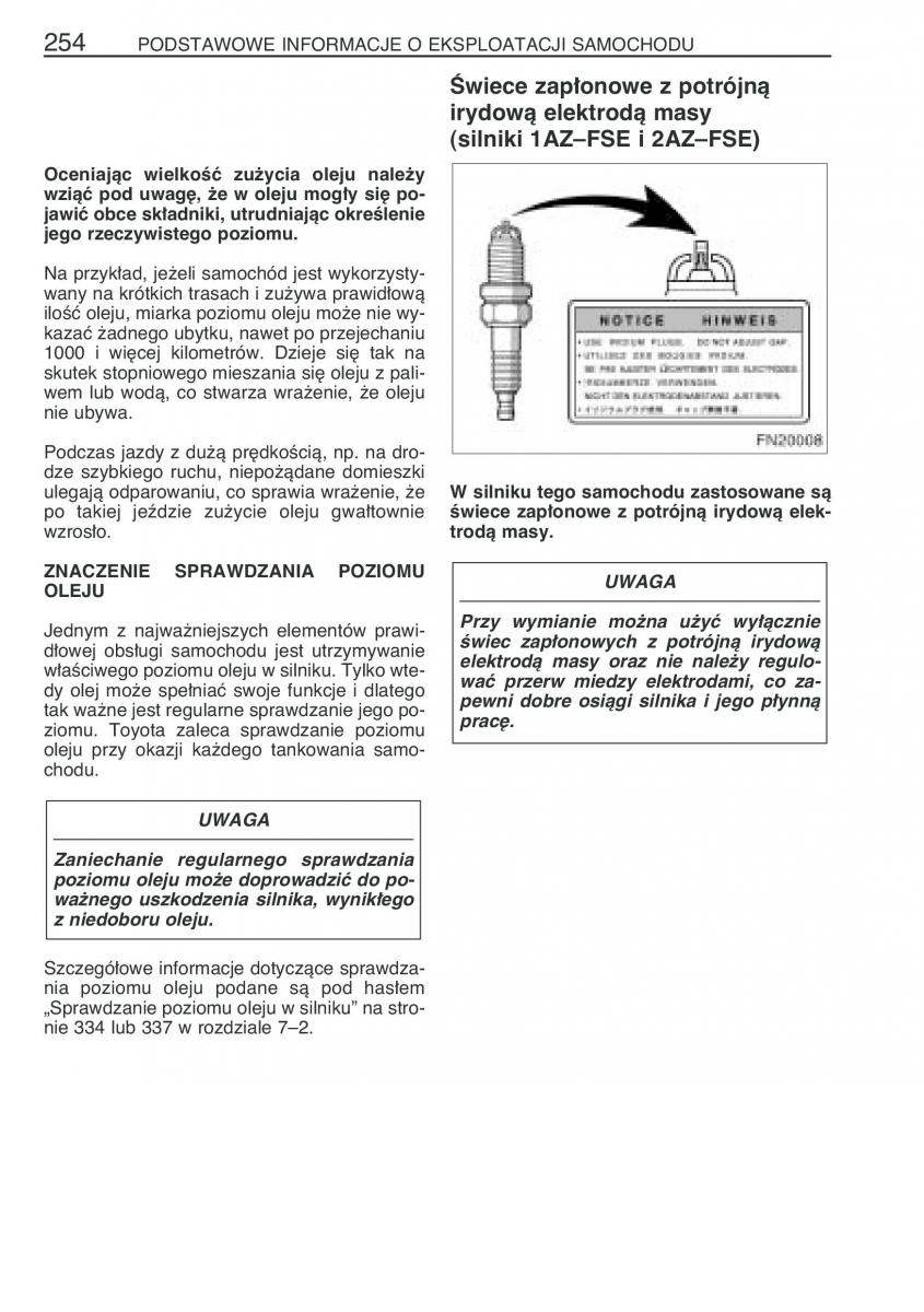 Toyota Avensis II 2 instrukcja obslugi / page 261