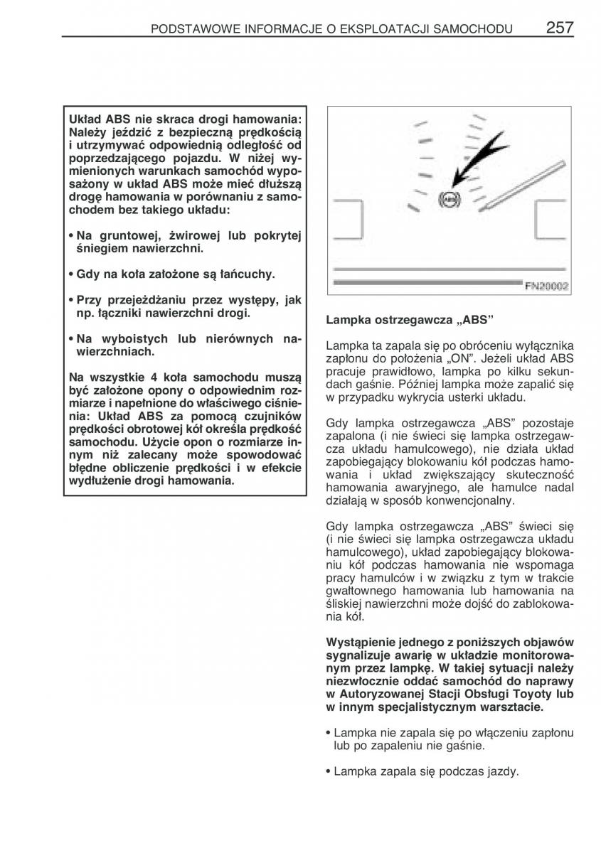 Toyota Avensis II 2 instrukcja obslugi / page 264