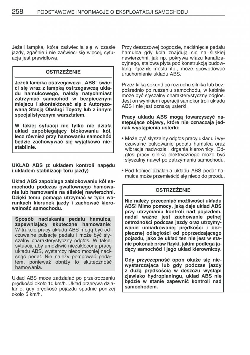 Toyota Avensis II 2 instrukcja obslugi / page 265