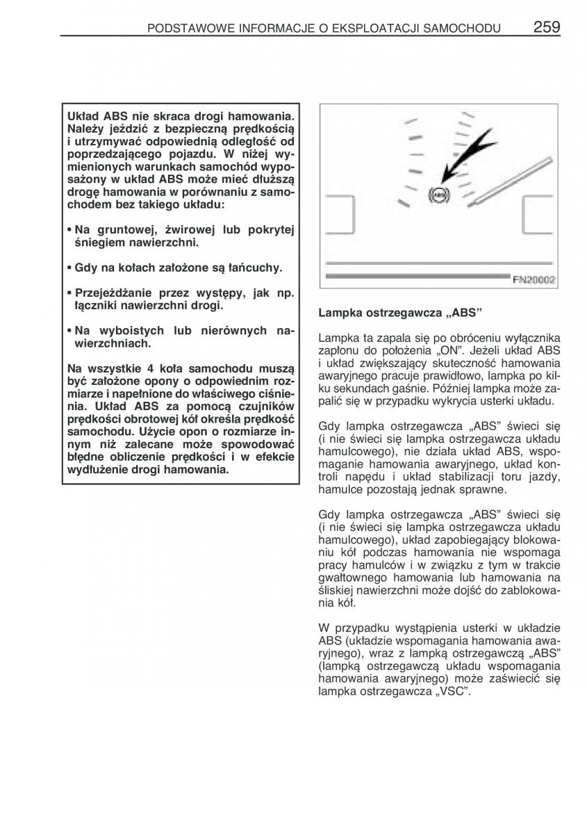 Toyota Avensis II 2 instrukcja obslugi / page 266