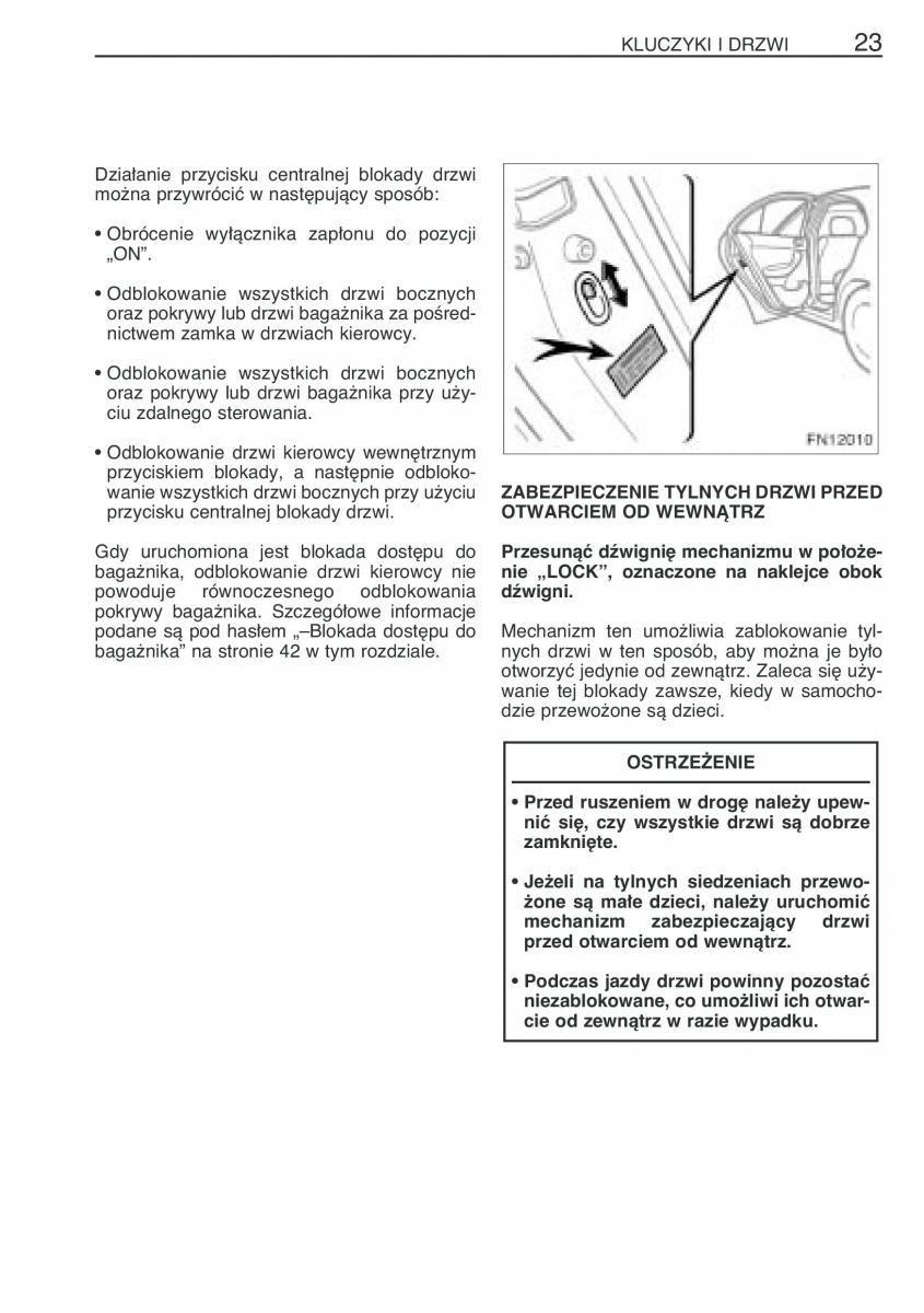 Toyota Avensis II 2 instrukcja obslugi / page 30