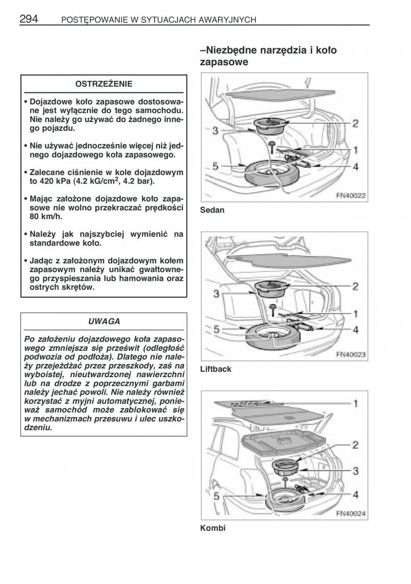 Toyota Avensis II 2 instrukcja obslugi / page 301