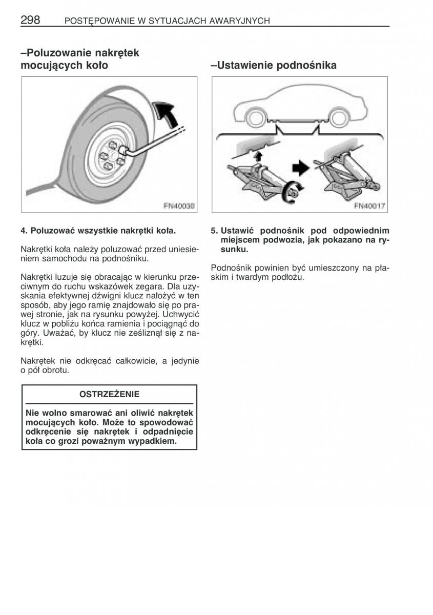 Toyota Avensis II 2 instrukcja obslugi / page 305