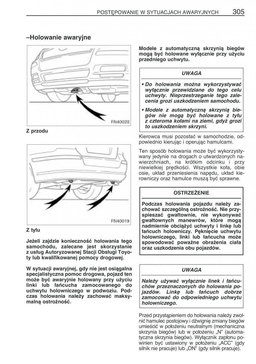 Toyota Avensis II 2 instrukcja obslugi / page 312