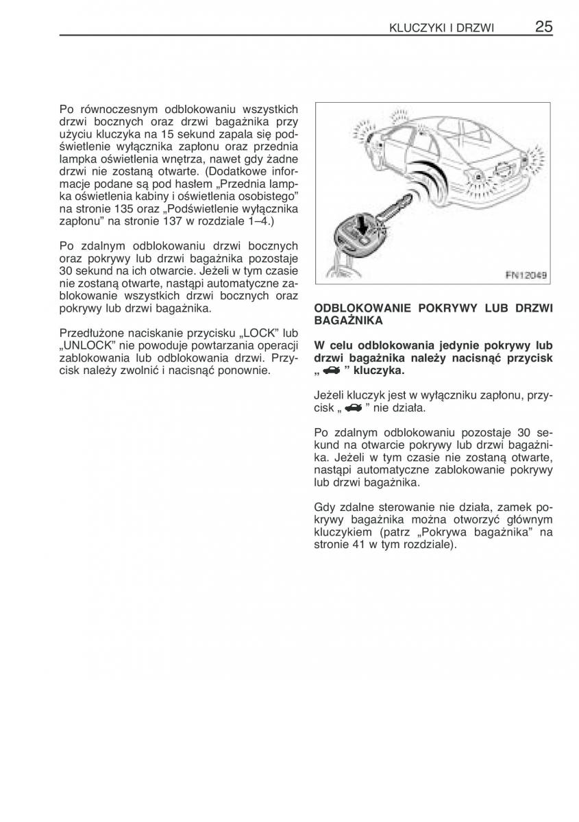 Toyota Avensis II 2 instrukcja obslugi / page 32