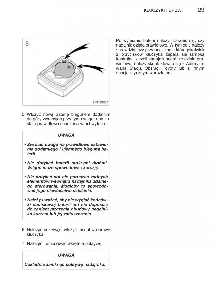 Toyota Avensis II 2 instrukcja obslugi / page 36