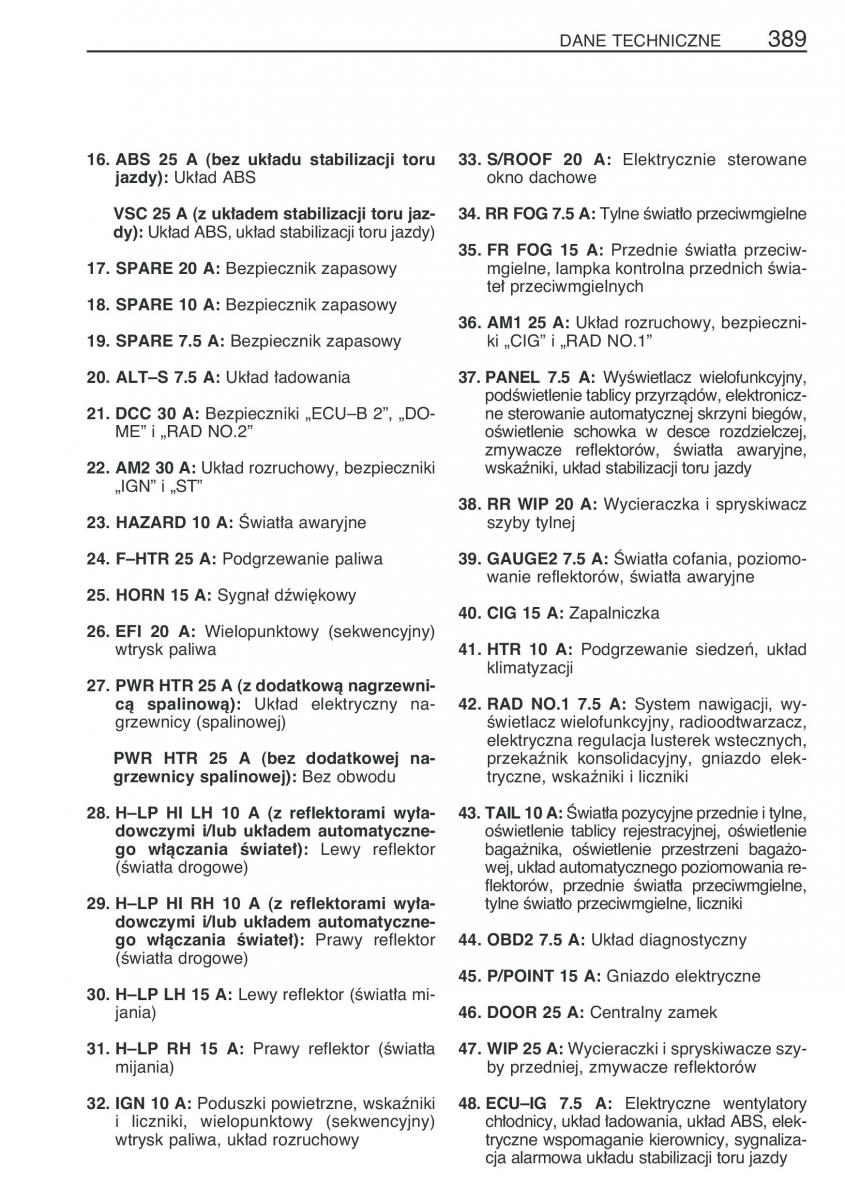 Toyota Avensis II 2 instrukcja obslugi / page 396