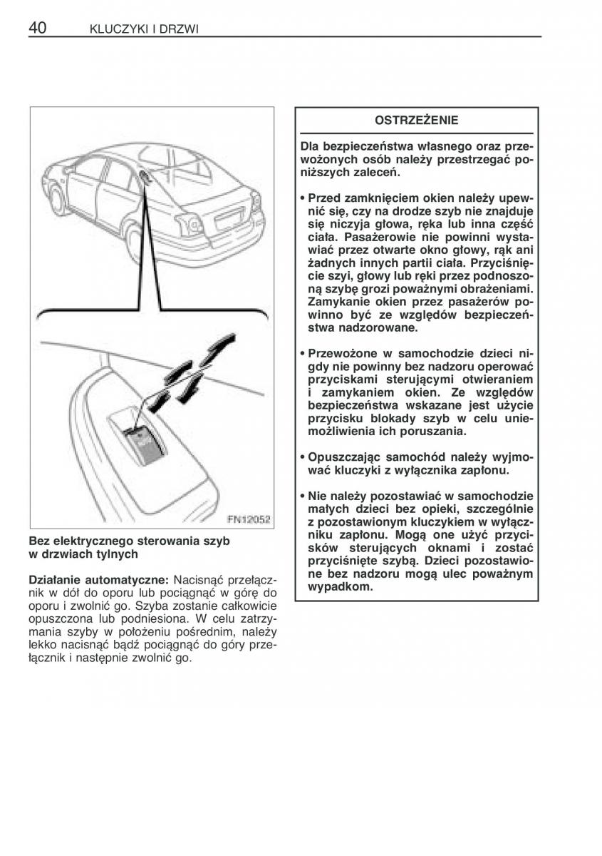 Toyota Avensis II 2 instrukcja obslugi / page 47