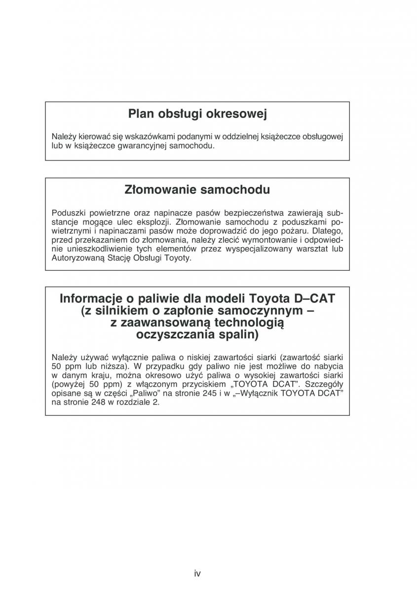 Toyota Avensis II 2 instrukcja obslugi / page 5