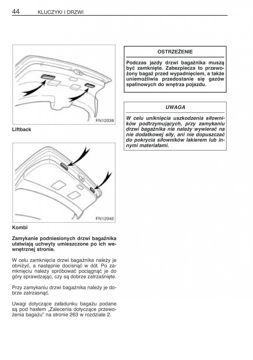 Toyota Avensis II 2 instrukcja obslugi / page 51