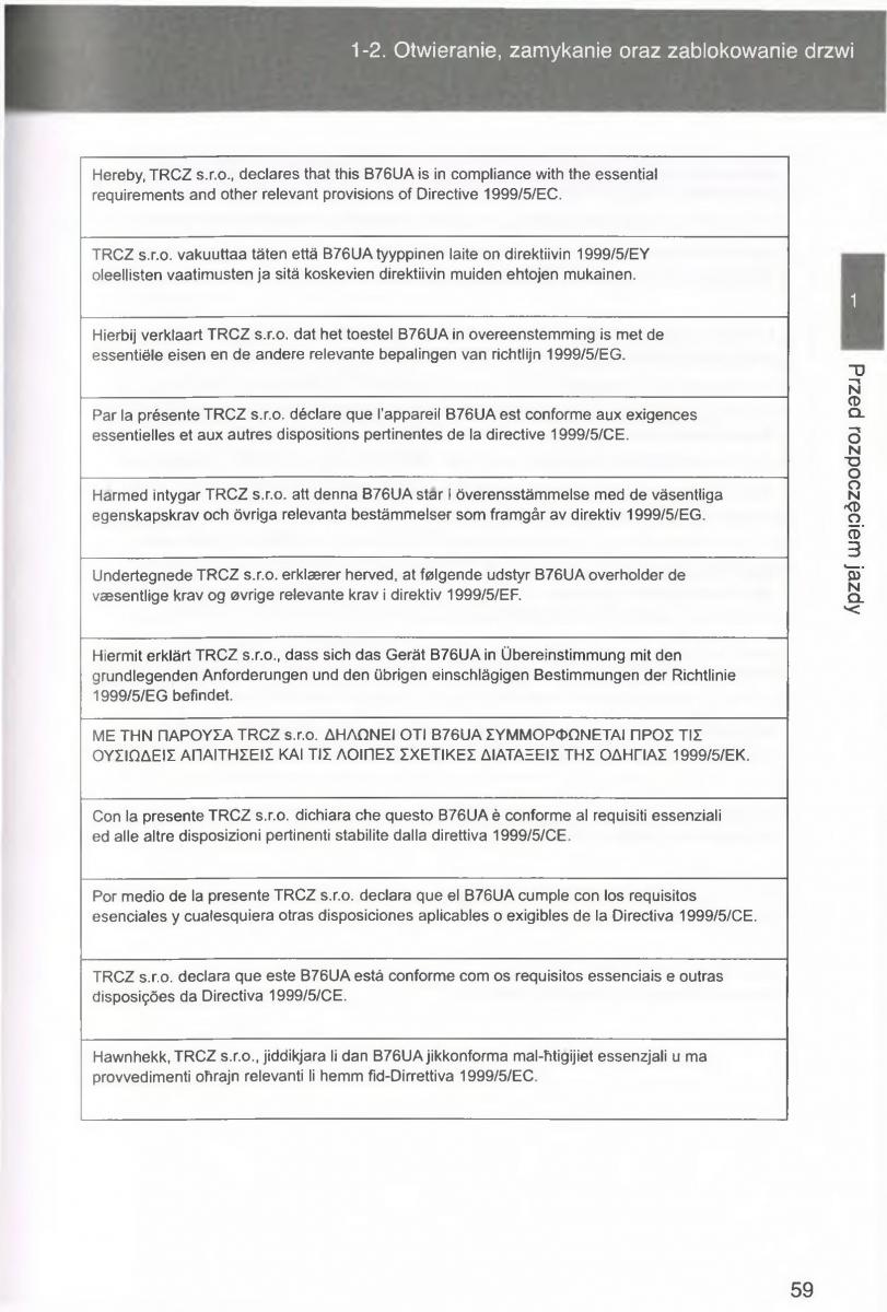 manual  Toyota Avensis III 3 instrukcja czesc1 / page 60