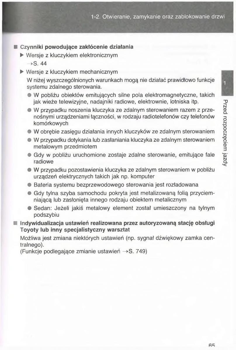 manual  Toyota Avensis III 3 instrukcja czesc1 / page 66