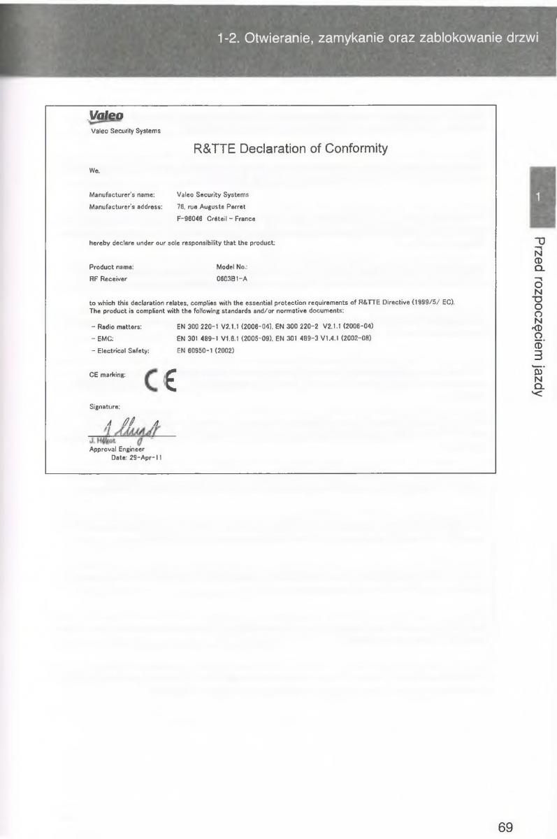 manual  Toyota Avensis III 3 instrukcja czesc1 / page 70