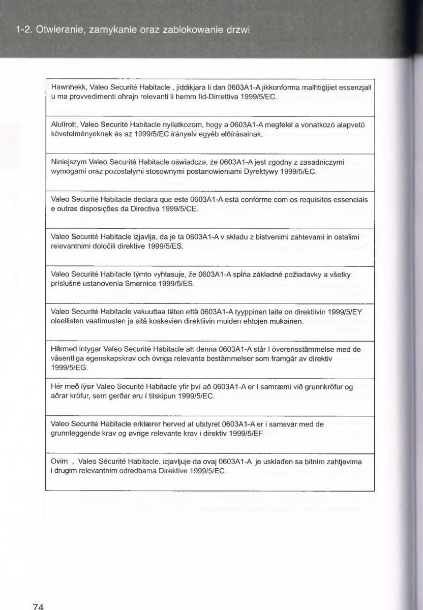 manual  Toyota Avensis III 3 instrukcja czesc1 / page 73