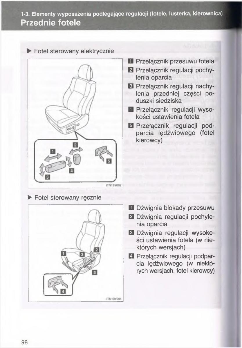 manual  Toyota Avensis III 3 instrukcja czesc1 / page 97