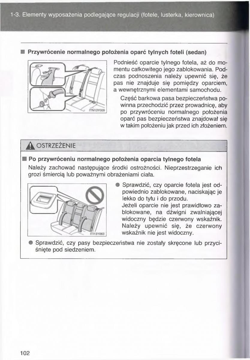 manual  Toyota Avensis III 3 instrukcja czesc1 / page 101