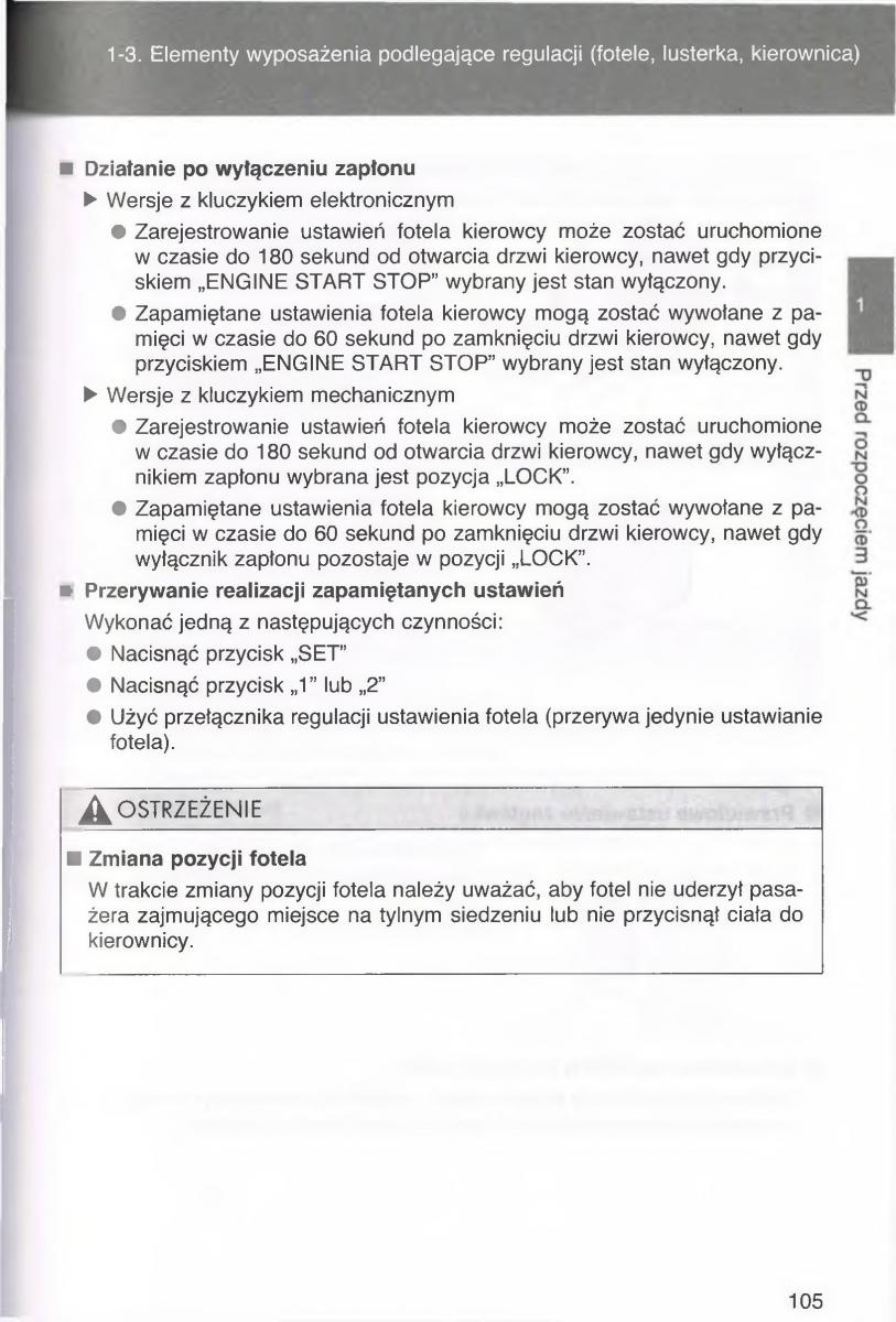 manual  Toyota Avensis III 3 instrukcja czesc1 / page 104