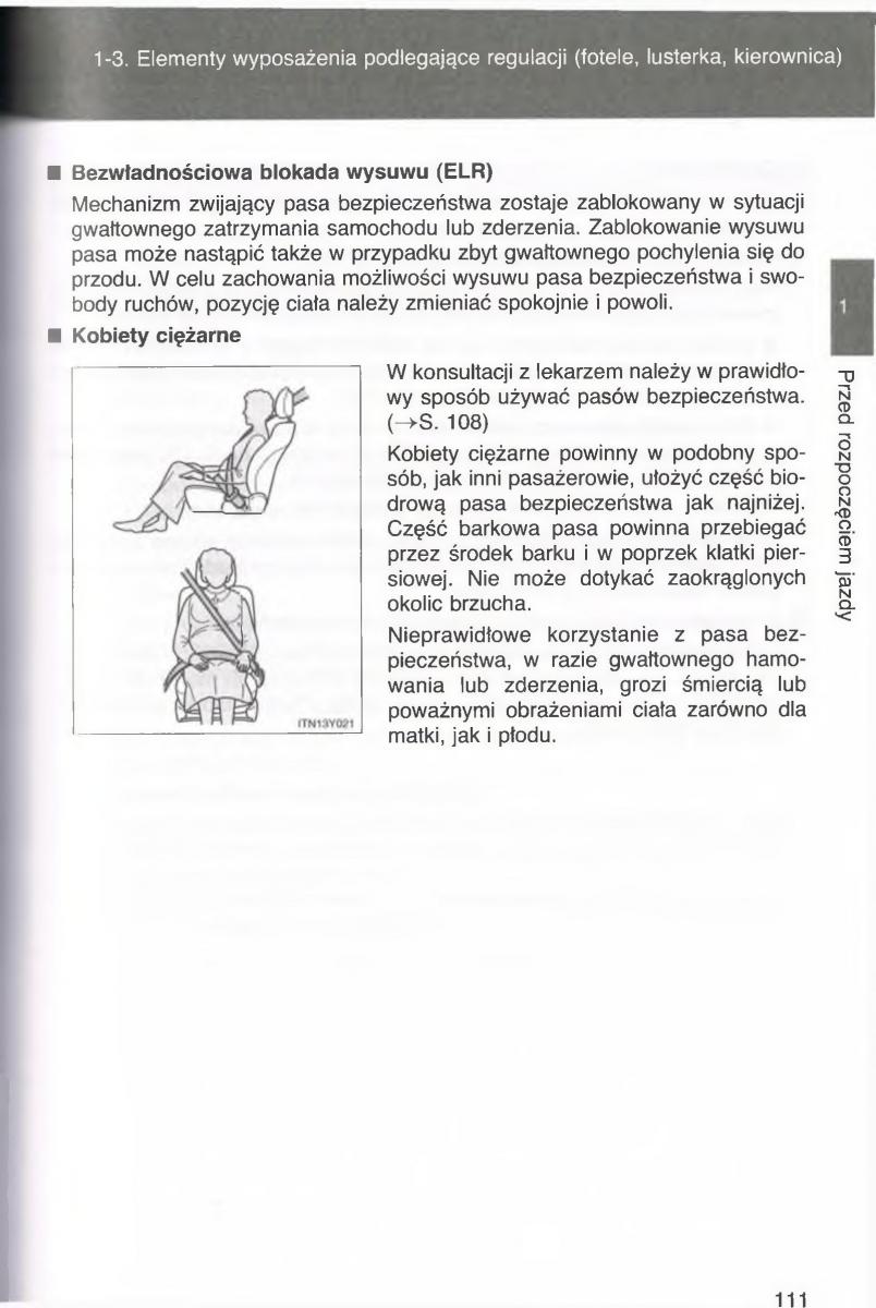 manual  Toyota Avensis III 3 instrukcja czesc1 / page 110