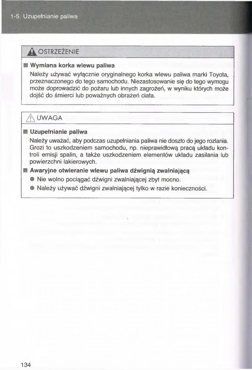 manual  Toyota Avensis III 3 instrukcja czesc1 / page 133