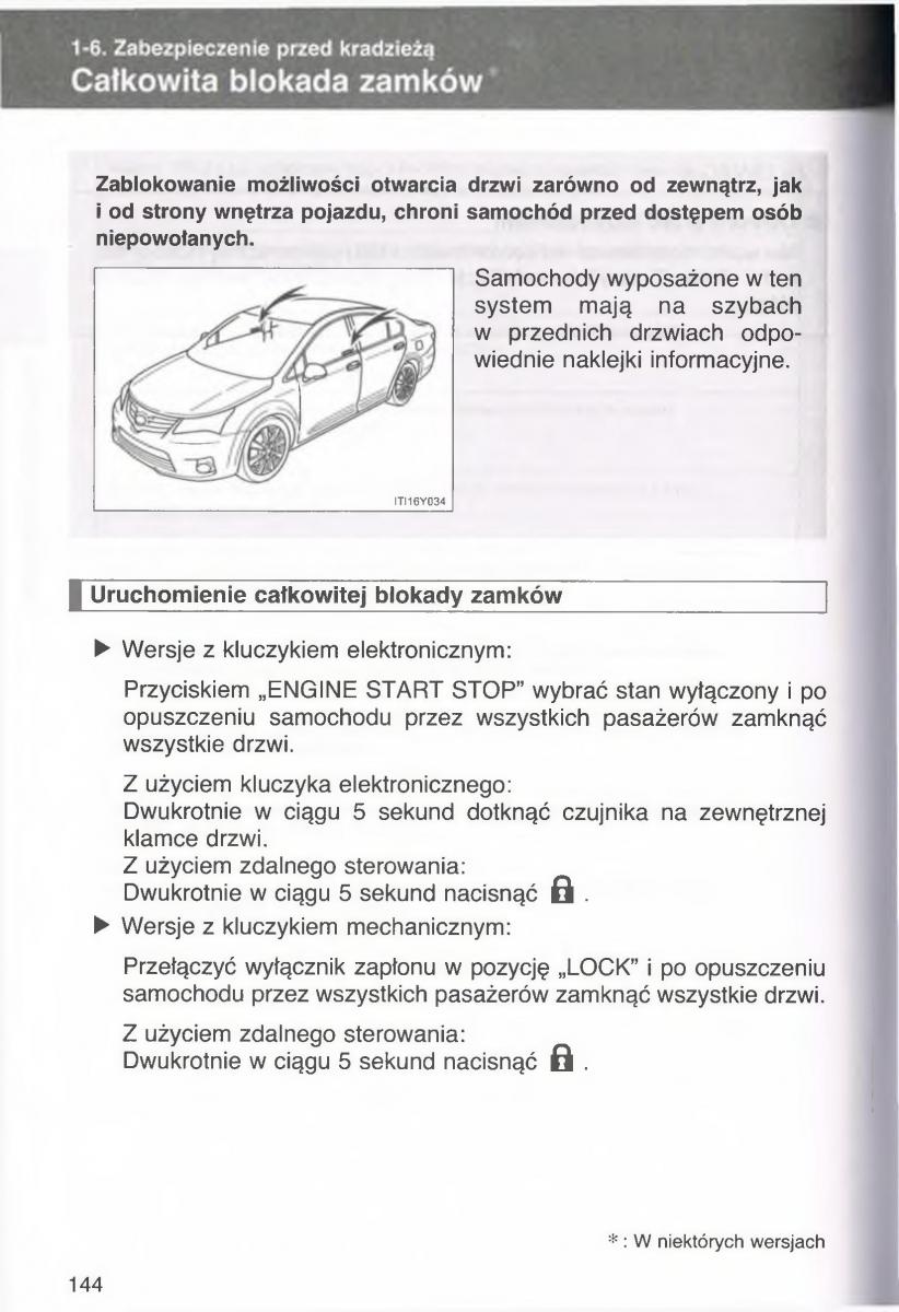 manual  Toyota Avensis III 3 instrukcja czesc1 / page 143