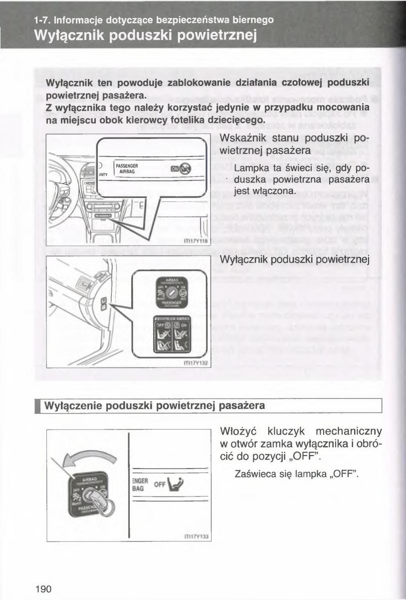 manual  Toyota Avensis III 3 instrukcja czesc1 / page 189