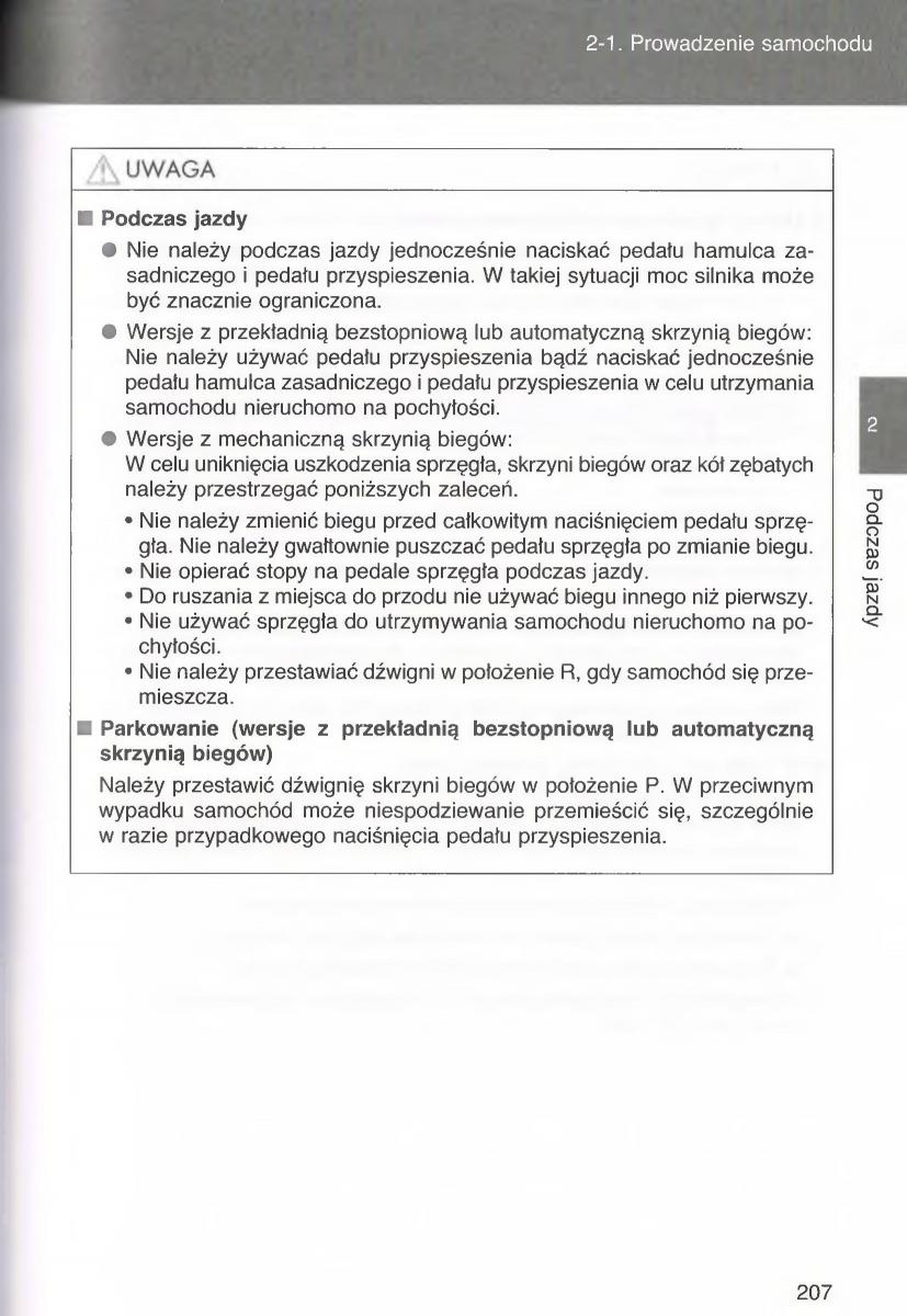 manual  Toyota Avensis III 3 instrukcja czesc1 / page 206