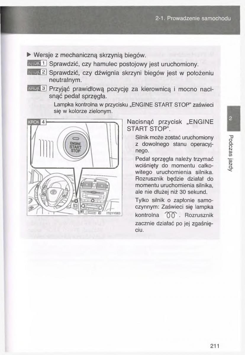 manual  Toyota Avensis III 3 instrukcja czesc1 / page 210