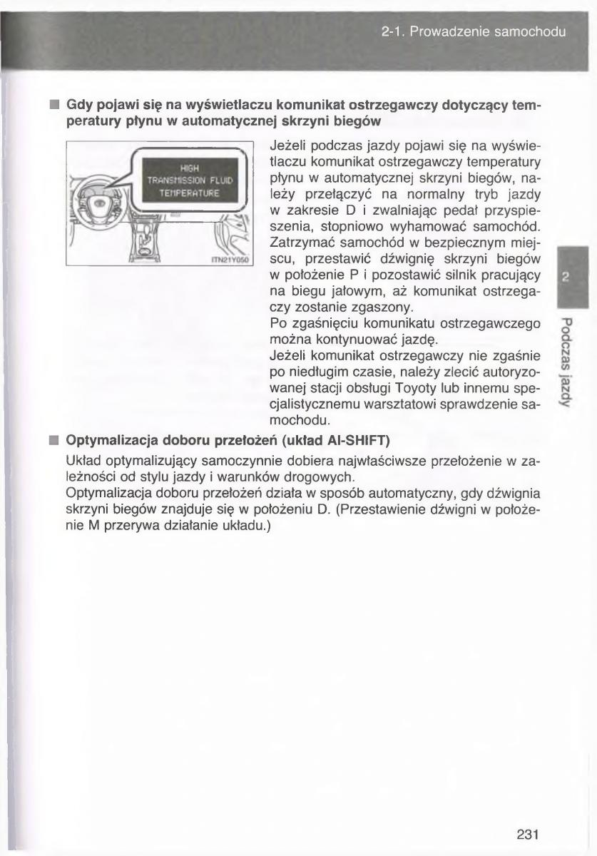 manual  Toyota Avensis III 3 instrukcja czesc1 / page 230