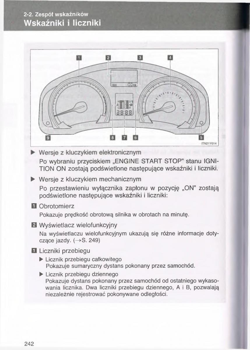 manual  Toyota Avensis III 3 instrukcja czesc1 / page 241