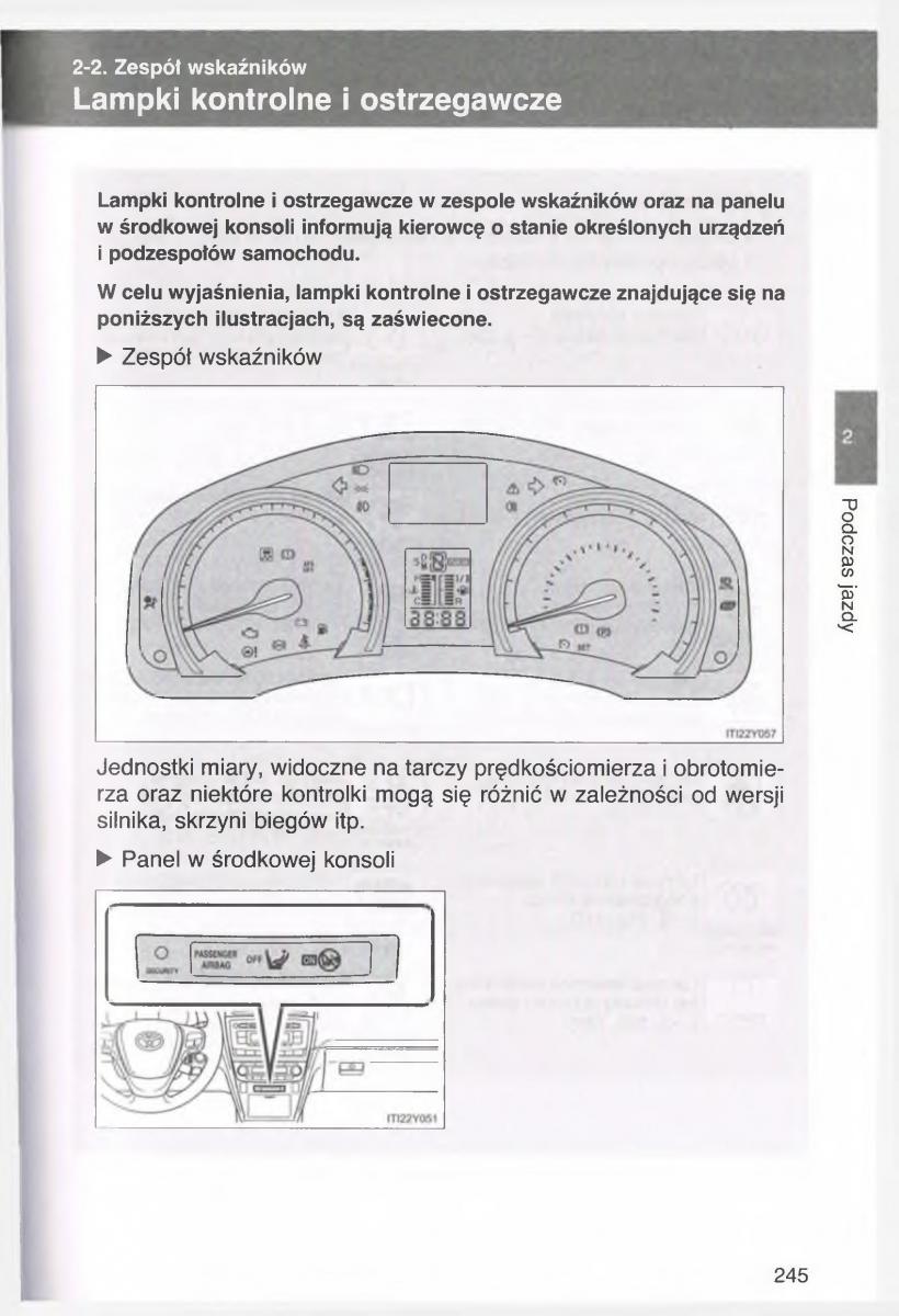 manual  Toyota Avensis III 3 instrukcja czesc1 / page 244