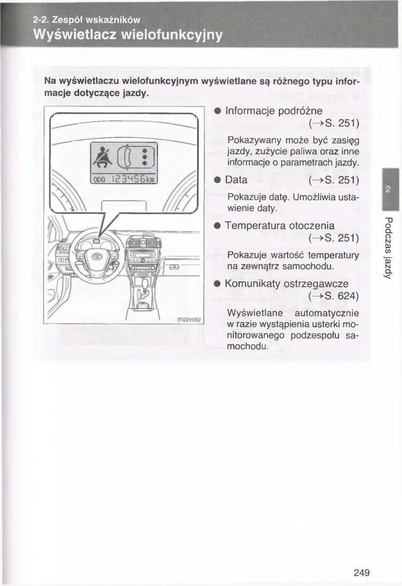 Toyota Avensis III 3 instrukcja obslugi czesc1 / page 248