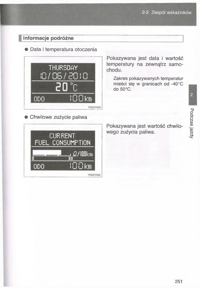 Toyota Avensis III 3 instrukcja obslugi czesc1 / page 250