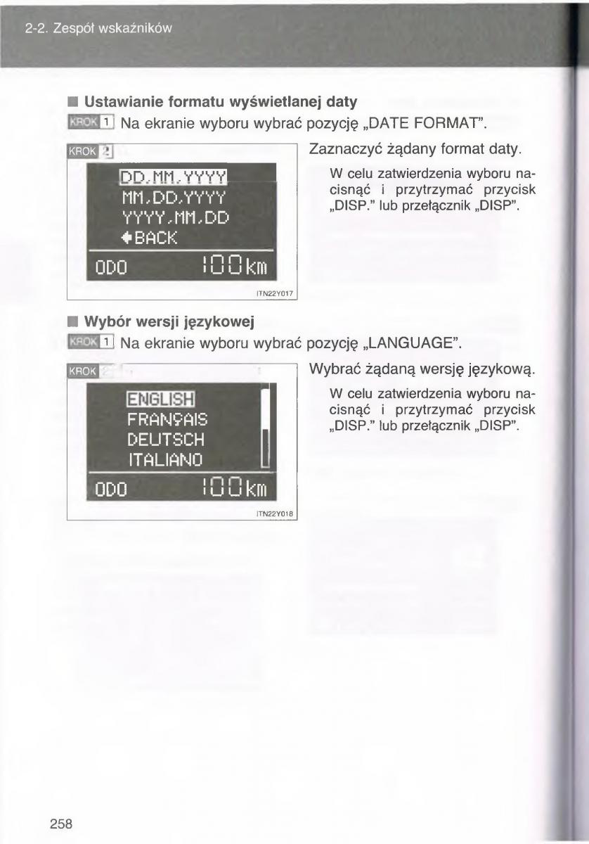 manual  Toyota Avensis III 3 instrukcja czesc1 / page 257