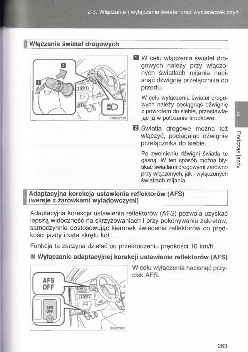 manual  Toyota Avensis III 3 instrukcja czesc1 / page 262