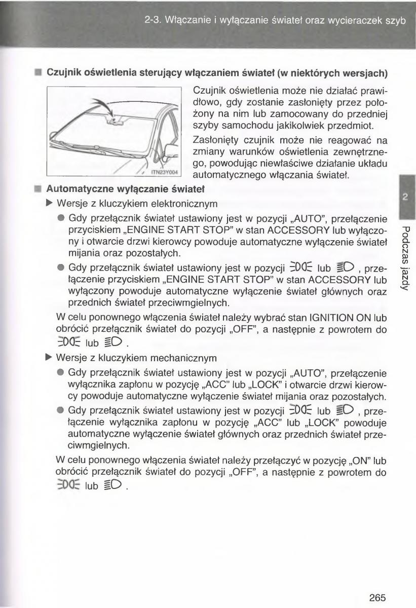 manual  Toyota Avensis III 3 instrukcja czesc1 / page 264