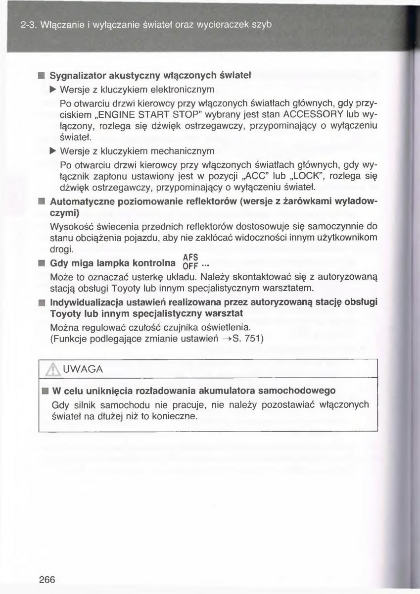 Toyota Avensis III 3 instrukcja obslugi czesc1 / page 265