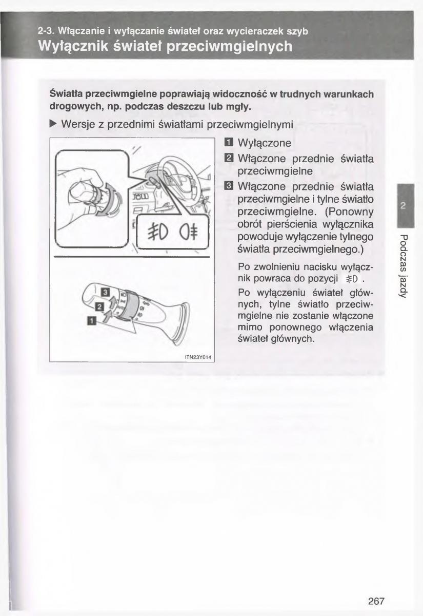 manual  Toyota Avensis III 3 instrukcja czesc1 / page 266