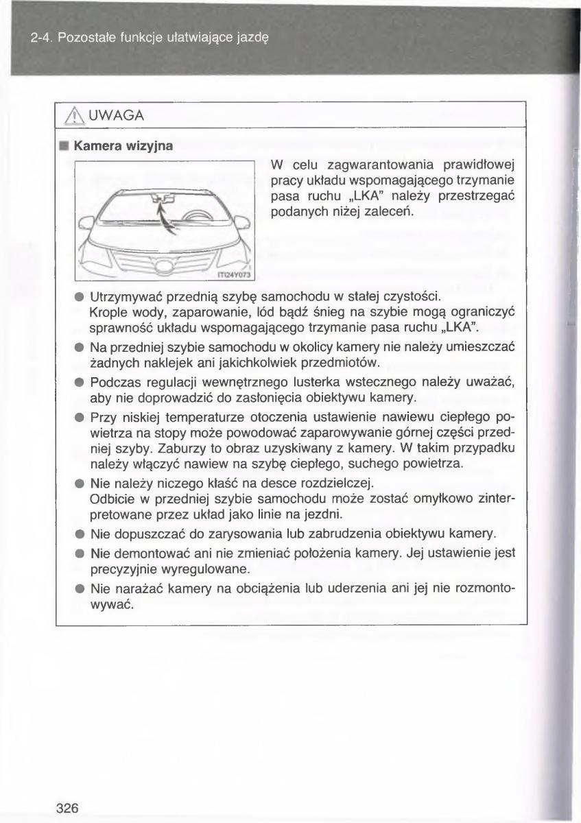 manual  Toyota Avensis III 3 instrukcja czesc1 / page 325