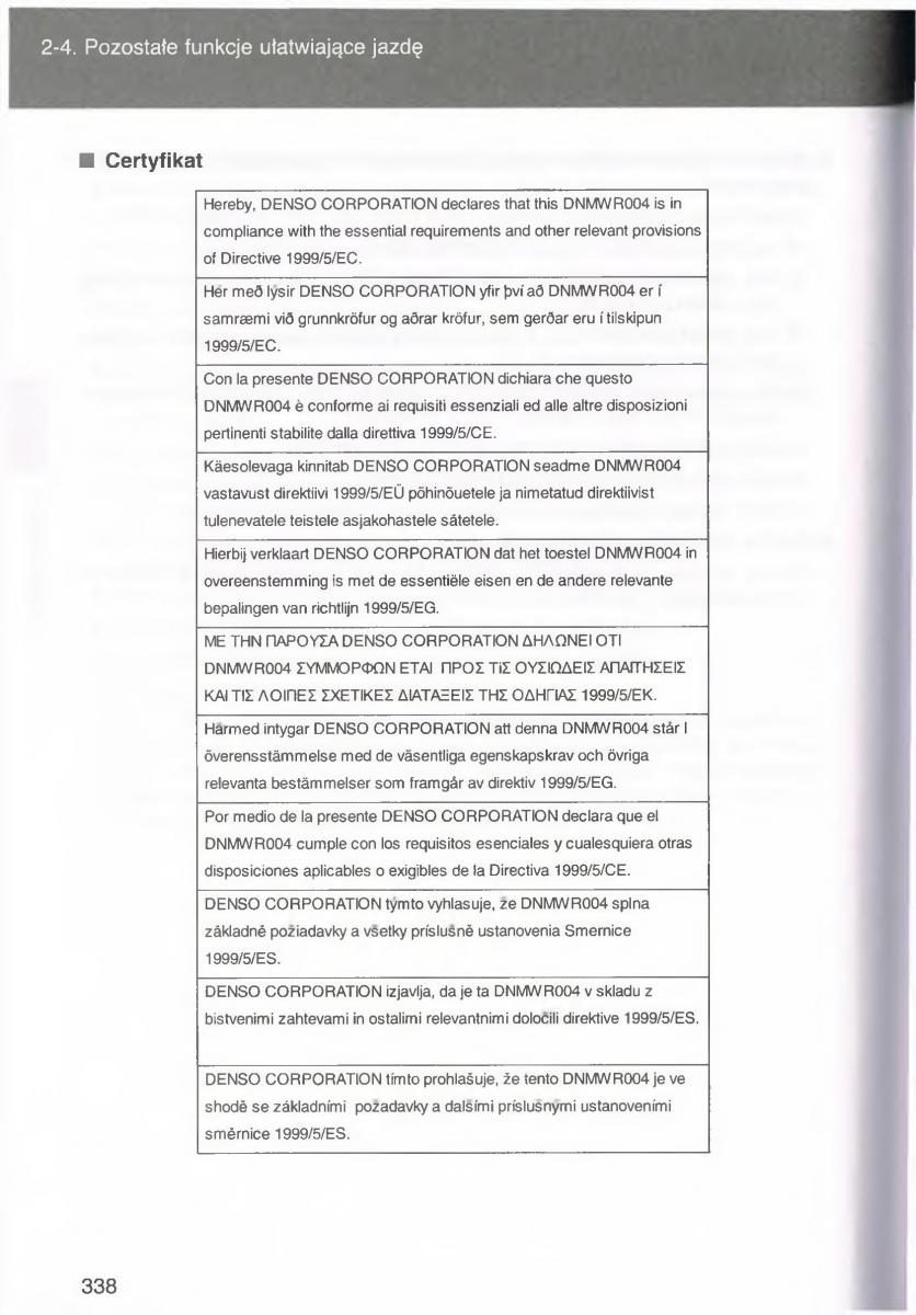 manual  Toyota Avensis III 3 instrukcja czesc1 / page 337