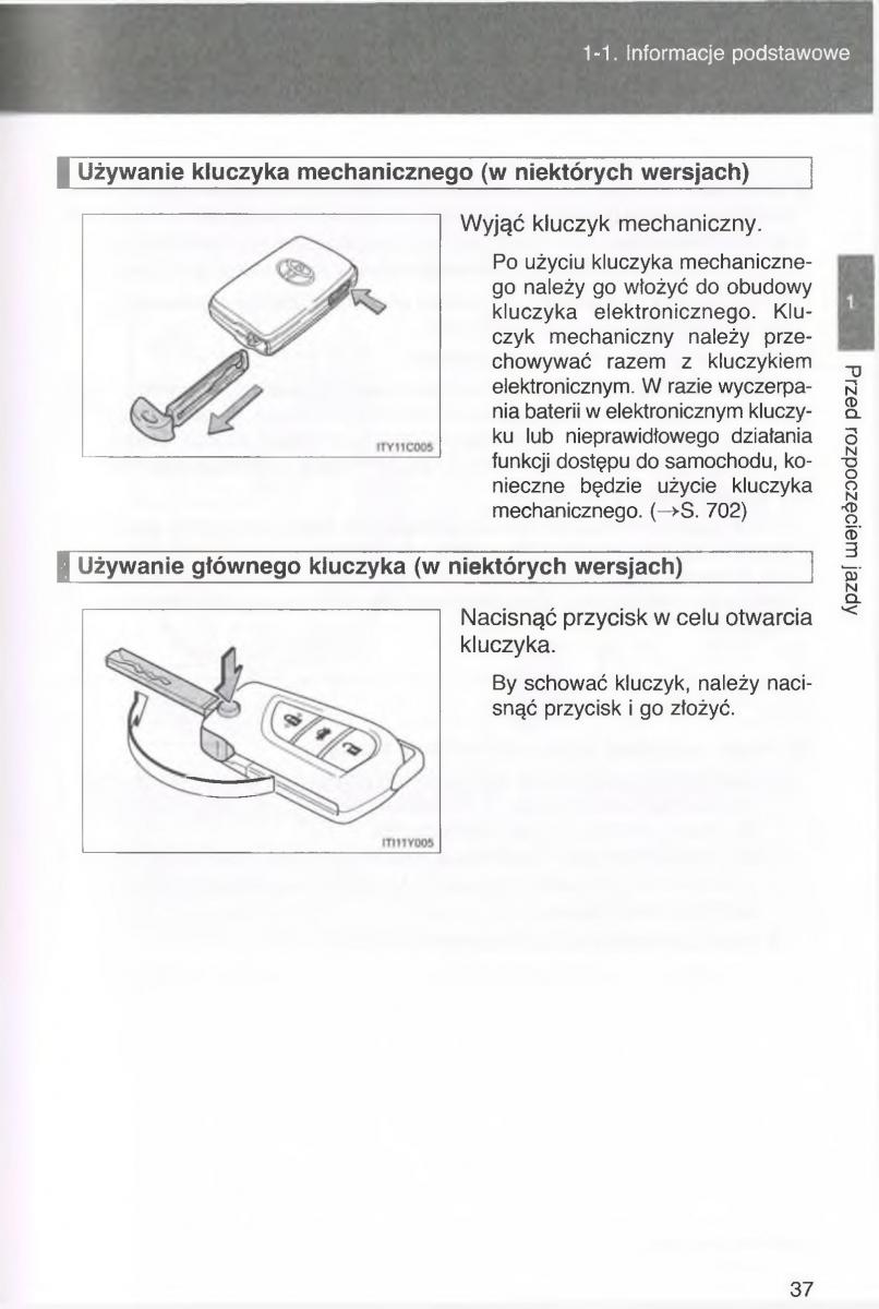 manual  Toyota Avensis III 3 instrukcja czesc1 / page 38