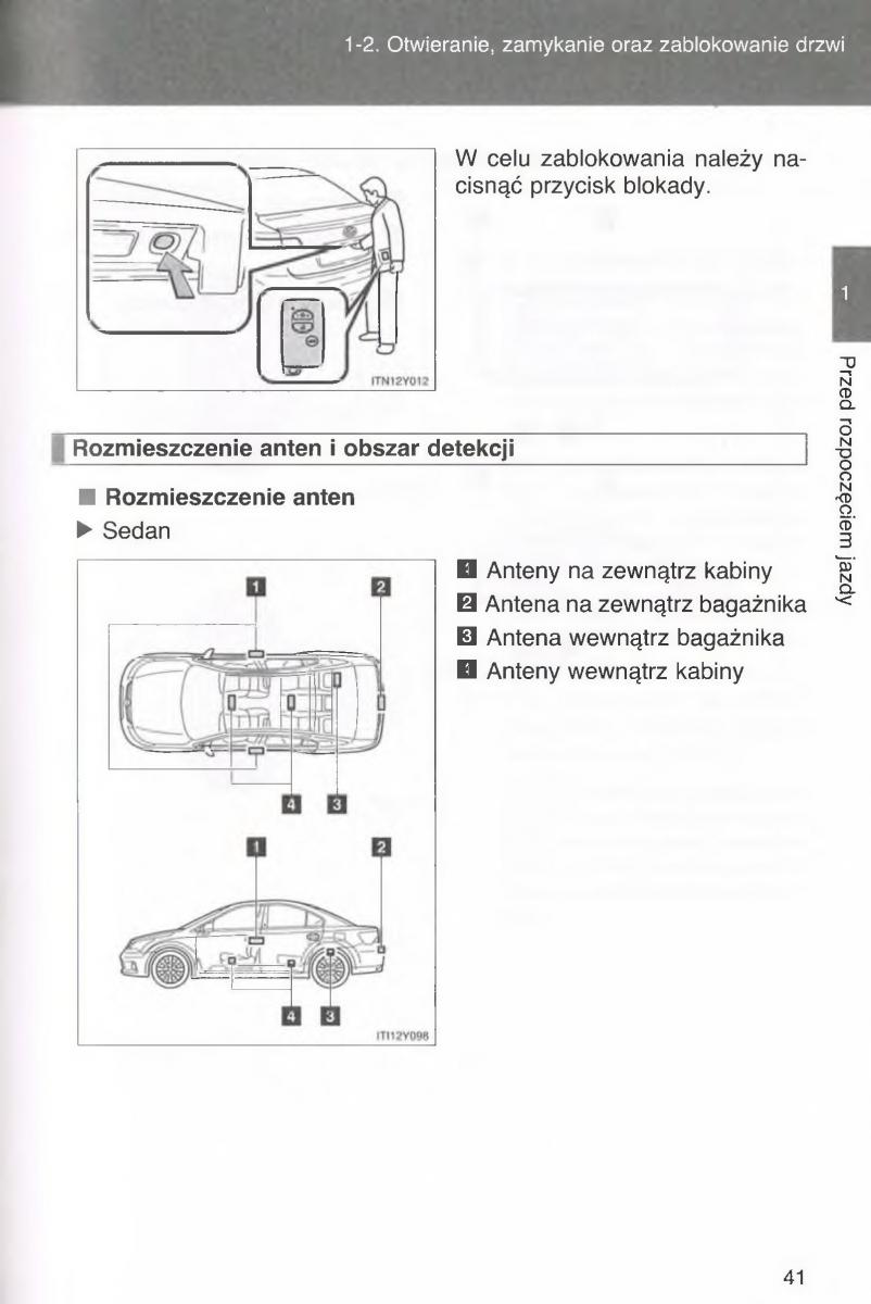 manual  Toyota Avensis III 3 instrukcja czesc1 / page 42