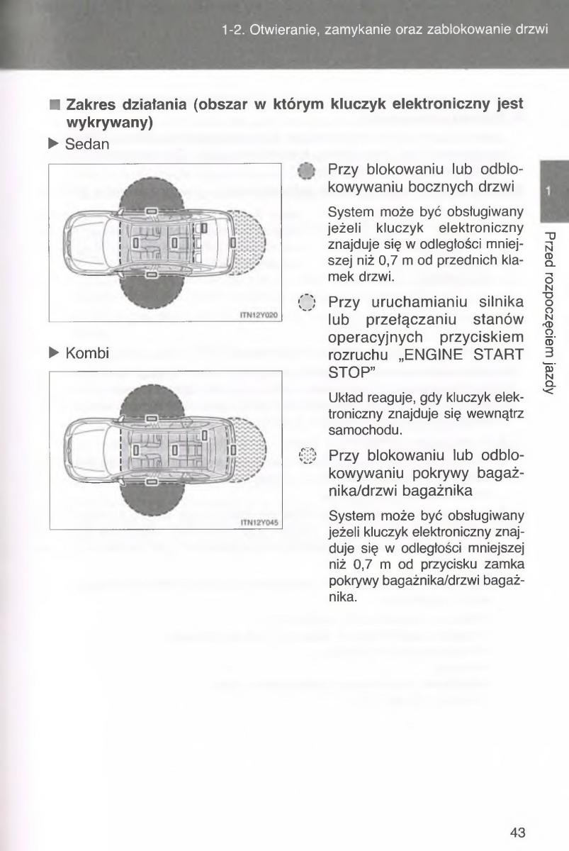 manual  Toyota Avensis III 3 instrukcja czesc1 / page 44