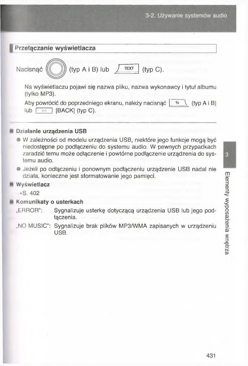 Toyota Avensis III 3 instrukcja obslugi czesc2 / page 76