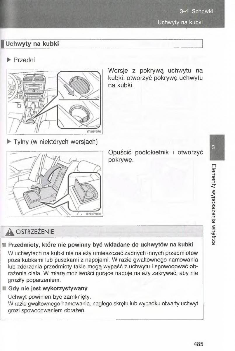 Toyota Avensis III 3 instrukcja obslugi czesc2 / page 130