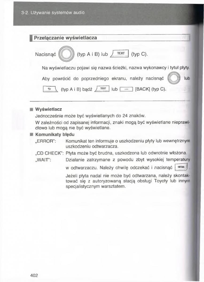 Toyota Avensis III 3 instrukcja obslugi czesc2 / page 47