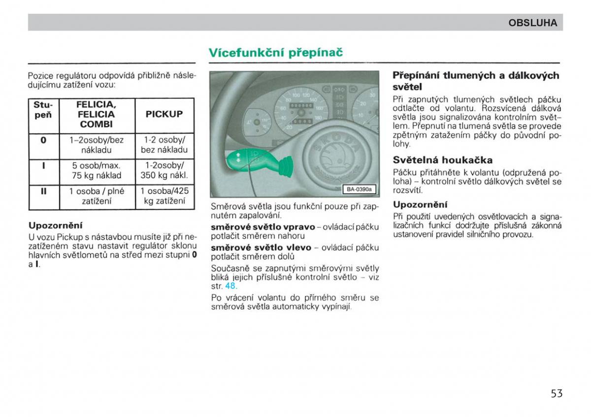 manual  Skoda Felicja navod k obsludze / page 55